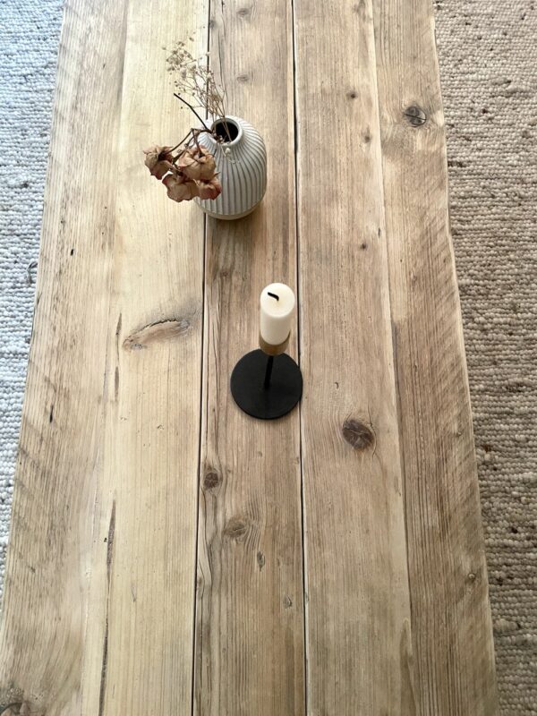Couchtisch Altholzplanken auf Haarnadelbeinen – Bild 5