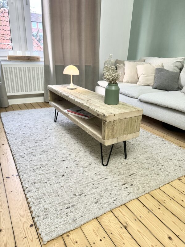 Couchtisch mit Ablage auf Haarnadelbeinen – Bild 10