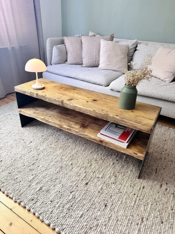 Industrial Bank / Couchtisch mit Ablage – Bild 3