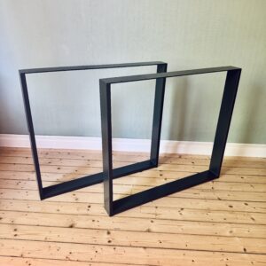 2 x Metall-Tischkufen Profil: 8x2 cm mit Bodenschutz