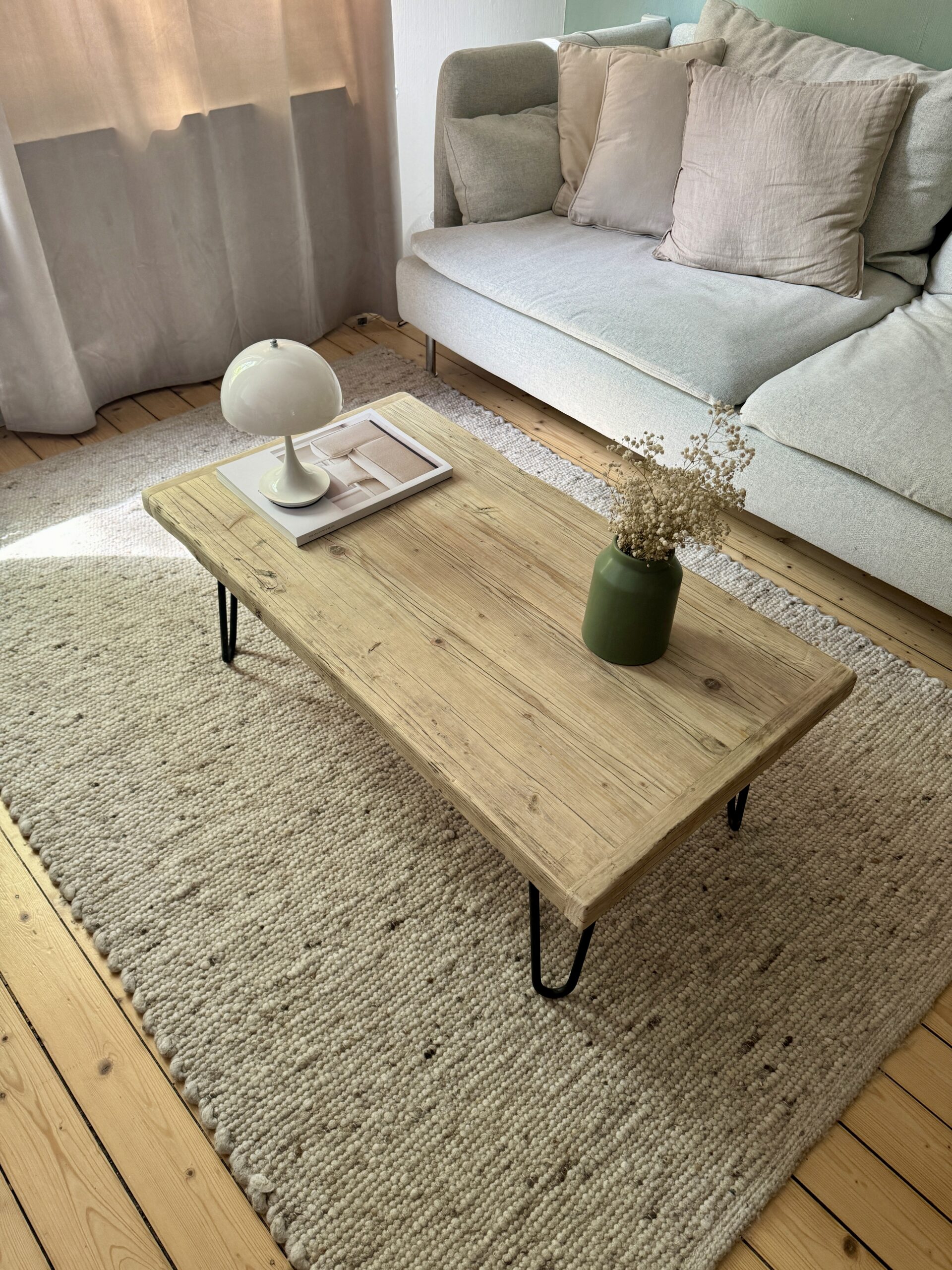 Tischplatte aus Gerüstbohlen mit Kopfleiste (ohne Gestell) – Bild 7